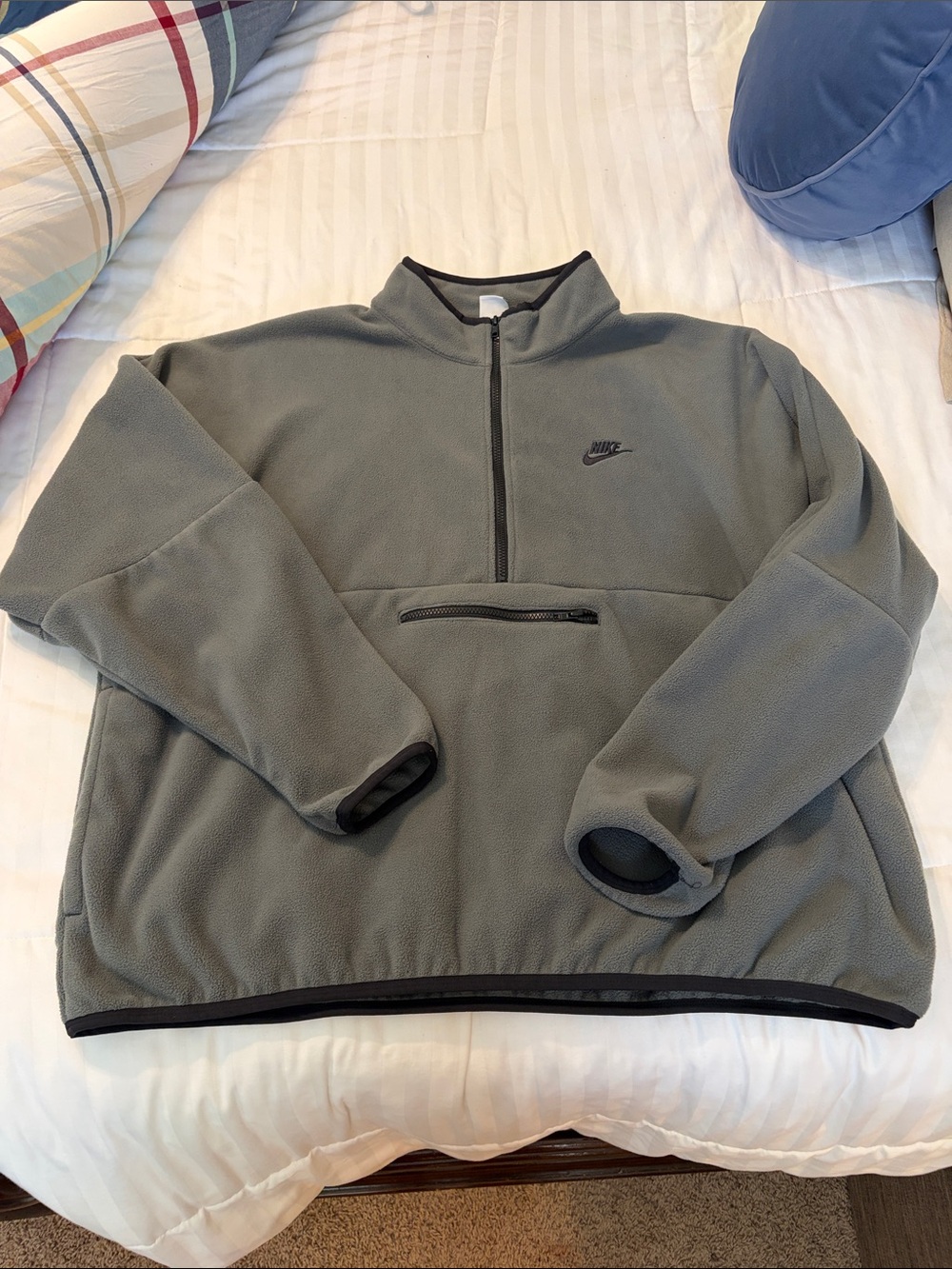 Nike Gray Quarter-Zip Fleece Pullover